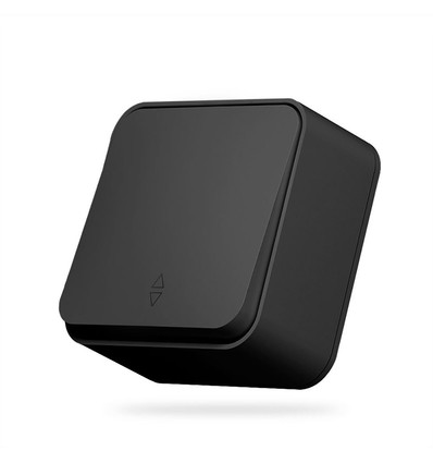 1-kanals påbygningsafbryder - korrespondance, 68x68mm, sort