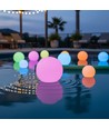 Ø8 cm RGB LED bold - Genopladelig, med fjernbetjening, IP66