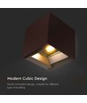 9W LED Solcelle væglampe - IP65, CCT, 3 lyskulører, PIR-sensor, corten hus