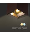 9W LED Solcelle væglampe - IP65, CCT, 3 lyskulører, PIR-sensor, corten hus