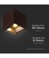 9W LED Solcelle væglampe - IP65, CCT, 3 lyskulører, PIR-sensor, cortenfarvet hus