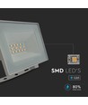 10W LED projektør, hvid - 850lm, IP65, 4000K, hvidt kabinet