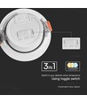7W Ø8,8cm LED indbygningsspot - Hul: Ø6,8 cm, Mål: Ø8,8 cm, CCT - 3 lyskulører