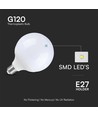 E27 22W LED G120 globe pære - 2600lm, plast, 200 grader lysspredning