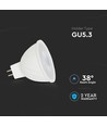 GU5.3 6,5W LED pære, 12V - MR16, Samsung LED chip, 38 grader, 3000K, erstatter 40W