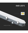 120cm 36W vandtæt komplet LED armatur med sensor - 120lm/W, IP65, mælkehvidt cover, rustfrie clips