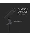 24V LED havespot med spyd - 2W, IP65, sort, rund, udendørs, aluminium