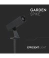 24V LED havespot med spyd - 2W, IP65, sort, firkantet, udendørs, aluminium