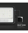 VT-104W LED projektør 100W - med solpanel, CCT: 7in1, sort hus, batteriindikator, IP65