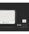 Vt-304w LED projektør 300W - med solpanel, CCT:7in1, sort hus, med batteriindikator, IP65