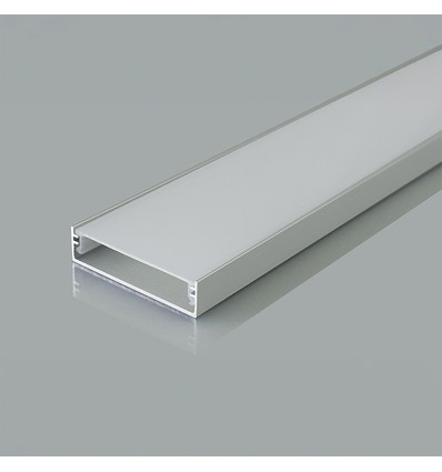 2m aluprofil monteringssæt - Inkl. cover, 40x10mm