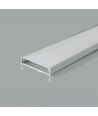 2m Alu profil til LED strips - 50x10 mm, sølv, mat cover, til brede strips op til 48mm