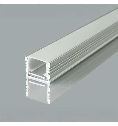 2m gulvprofil til LED strips - 17x14mm, inkl. cover, overflademonteret