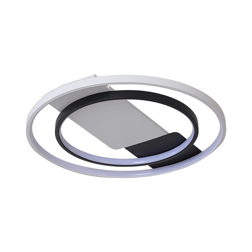 50W LED loftslampe, CCT 3-i-1 - Ø50,5cm, hvid/sort kant, inkl. fjernbetjening
