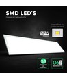 120x30 - 40W LED panel, 110lm/W - 4000K, hvid kant, indbygning/påbygning