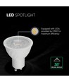 GU10 4,5W LED pære - Cree chip, hvid plast