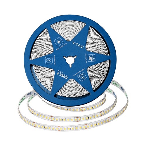 5m 12W/m LED strip, 168 LED pr. meter - 24V, IP20, 140lm/W, SMD2835