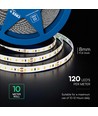 10m 7,2W/m stænktæt LED strip - 24V, IP65, 120 LED pr. meter, 4000K