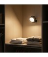 4,5W Genopladelig væglampe CCT - IP20, Rund, Mat sort, 360° roterbar, inkl. lyskilde og fjernbetjening