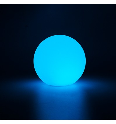 Ø10 cm RGB LED bold - Genopladelig, med fjernbetjening, IP66