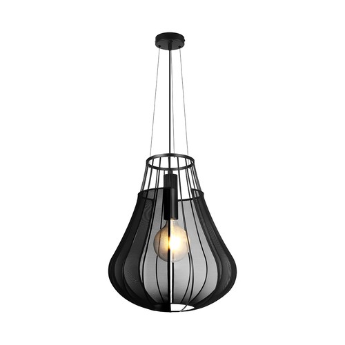 E27 Designer pendel, Ø42cm - Mat sort, dekorativ loftlampe, uden lyskilde