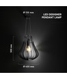 E27 Designer pendel, Ø42cm - Mat sort, dekorativ loftlampe, uden lyskilde
