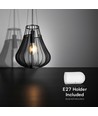 E27 Designer pendel, Ø42cm - Mat sort, dekorativ loftlampe, uden lyskilde