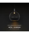 GU10 Designer pendellampe - Mat sort, Metal serie, Ø40 cm