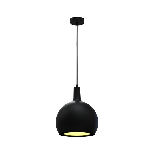 E27 Designer pendellampe, Ø28cm - Sort, metal og keramik, uden lyskilde, max 60W