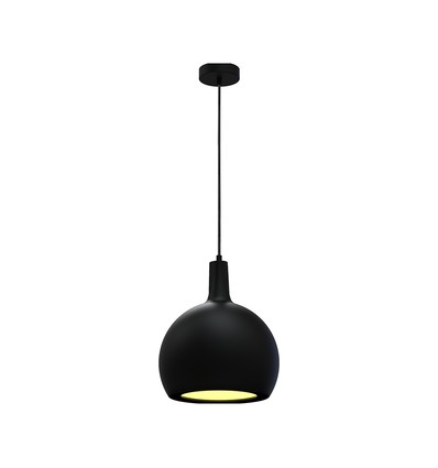 E27 Designer pendellampe, Ø28cm - Sort, metal og keramik, uden lyskilde, max 60W