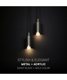 2x5W LED designer pendellampe - Ø15cm, 3000K, Sandy Black