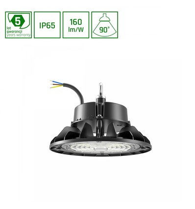 220x135mm Plateo 4 High Bay 100W - neutral hvid 230V 90° IP65 IK09 sort, med effektjustering 0-10V