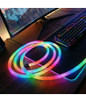5m RGBIC Neon flex slange - USB, Vævet reb, Bluetooth App, fjernbetjening, Komplet sæt
