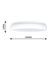 24/18/13W LED CCT loftslampe - Ø28cm, Højde: 5cm, IP54, hvid kant, inkl. lyskilde