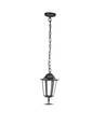 E27 loftlampe, mat sort - IP44, aluminium og glas, max 60W, 17x17x84cm, uden lyskilde