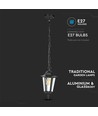 E27 loftlampe, mat sort - IP44, aluminium og glas, max 60W, 17x17x84cm, uden lyskilde