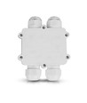 Vandtæt 4-vejs samleboks, IP68 - Hvid, 4-pin, 24A, 450V, UV-resistent, 0,5-4mm²