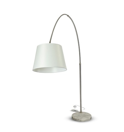 E27 gulvlampe med marmorfod, 192cm - Elfenben, metal, max 60W, uden lyskilde