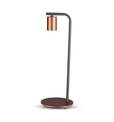 Designer bordlampe med E27 fatning og afbryder - Rød bronze, metal, 150x420mm, max 60W