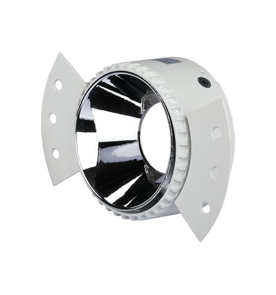 GU10 indbygningsspot - Rund, hvid/krom, IP20, Hul: Ø9 cm, Mål: Ø14 cm, uden lyskilde