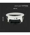 GU10 halvrundt armatur - Hvid/sort, aluminium, IP20 indendørs, uden lyskilde
