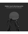 Skjult touch-lysdæmper til LED - Kapacitiv, Sort, 12V (72W), 24V (144W), op til 2,5cm tykkelse
