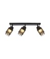 18W LED designer loftslampe med 3 spots - 2160lm, 3000K, mat sort, justerbar, inkl. lyskilde
