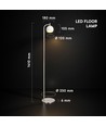 10W designer gulvlampe - 1200lm, 120lm/W, 3000K, børstet nikkel, højde 141cm
