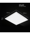60x60 bagbelyst LED panel, 40W - 120 lm/W, slim, 18mm høj, hvid kant