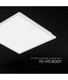 60x60 bagbelyst LED panel, 40W - 120 lm/W, slim, 18mm høj, hvid kant