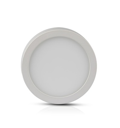 6W Ø9cm LED loftlampe - 4000K, 420lm, hvid kant, rund, inkl. lyskilde