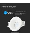 GU10 downlight til gipsloft indspartling - Hvid, rund, Hul: Ø103 mm, Mål: Ø100 mm, ekskl. lyskilde og fatning
