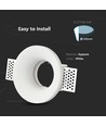 GU10 downlight til gipsloft indspartling - Hvid, rund, Hul: Ø103 mm, Mål: Ø100 mm, ekskl. lyskilde og fatning