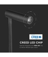 3W LED senge/hotel væglampe med USB og afbryder - Sort, 3000K, COB CREE chip, 12x12 cm